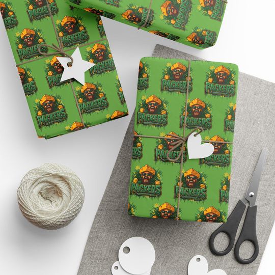 Discover Packers Wrapping Papers, Green Bay Packers Gift Wrap, Football Team Wrapping Paper, Sports Fan Present Wrap, football Holiday Gift Wrap