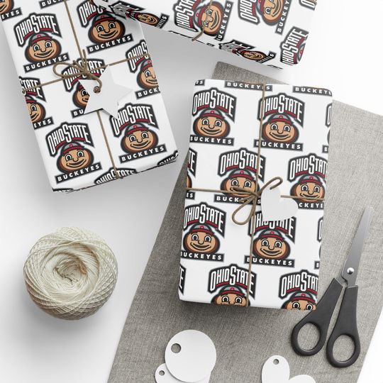 Gift Wrap Papers, Ohio State Buckeyes Wrapping Paper for Fans, OSU Gift Wrap, College Football Team, Sport Fanatics, Game Day Supplies