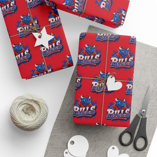 Buffalo Bills Wrapping Paper, Football Gift Wrap, Sports Fan Decor, Game Day Party Supplies, Team Spirit Present Wrap