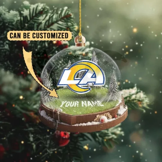 Personalized Los Angeles Football Rams Team Christmas Ornament Fan Gift Decor