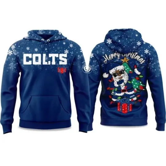 Discover Colts Merry Christmas 2025 Hoodie
