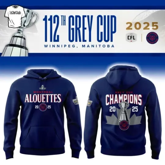 Alouettes Grey Cup Champions Limited Edition Navy Hoodie