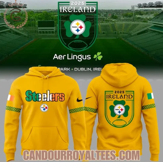 Discover Pittsburgh Steeler Ireland 2025 Dublin Game 3D Hoodie