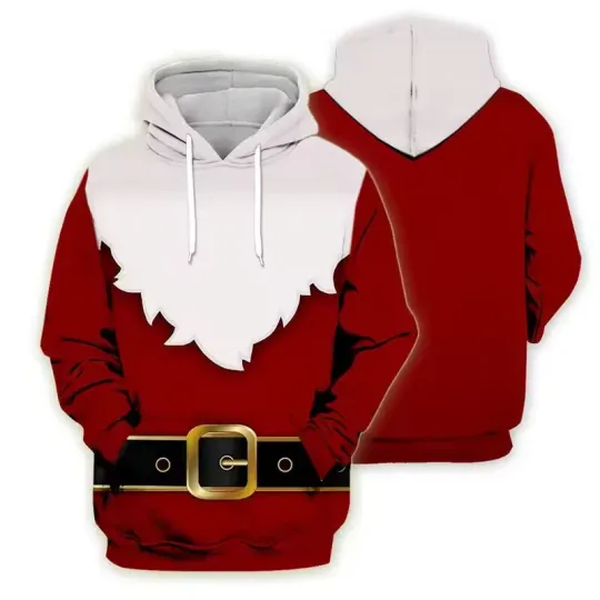 Discover Funny Christmas 3D Printed Hooded Hoodies Sweatshirts Santa Claus Cosplay