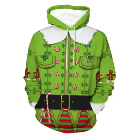 Discover Funny Christmas 3D Printed Hooded Hoodies Sweatshirts Santa Claus Cosplay