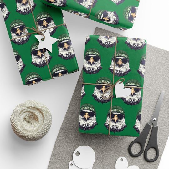 Discover Philadelphia Eagles Wrapping Paper, Eagles Fan Gift Wrap, Football Gift Wrap, Sports Team Wrapping Paper, Gift Packaging