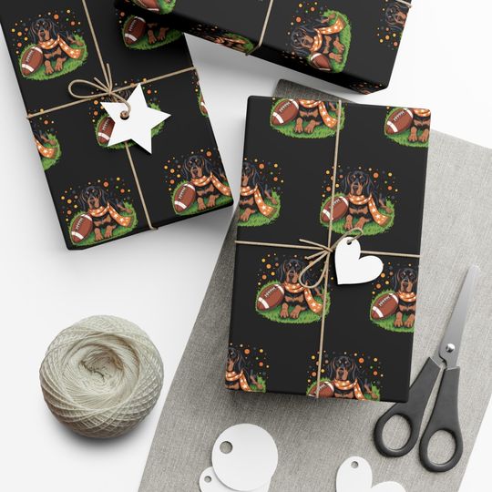 Discover Tennessee Vols Wrapping Paper: Dachshund Dog Football Fan Gift