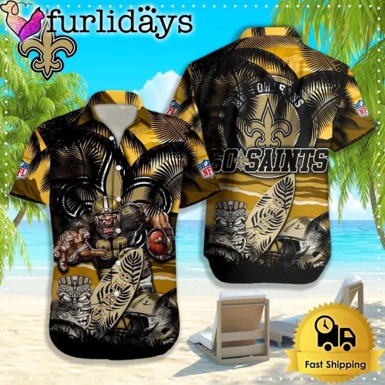 Discover New Orleans Football Team Saintss Hawaiian Shirt Button Down Unisex Adults