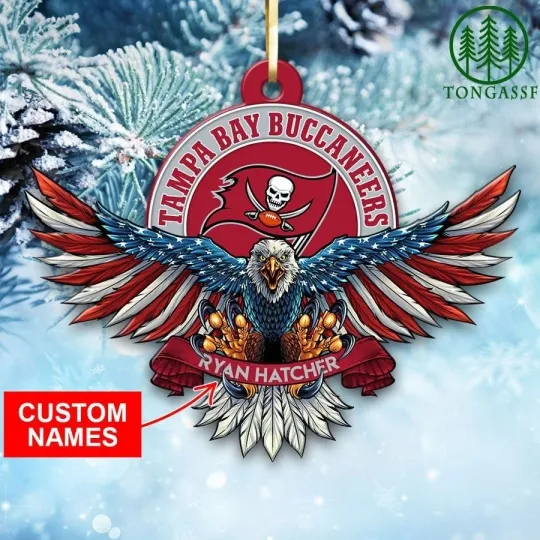 Personalized Tampa Bay Football Team Buccaneers Christmas Ornament Gift Decor
