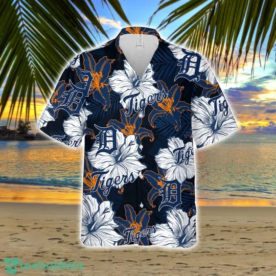 Discover Detroit Baseball Team Tigerss Hawaiian Button Down Full Size S-5XL