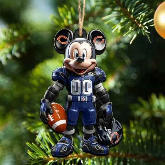 Discover Personalized Chicago Football Team Bearss Mickey Mouse Christmas Ornament