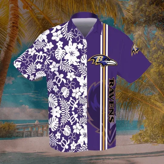 Discover Baltimore Football Team Ravenss Hawaiian Shirt Button Down Unisex Adults S-5XL