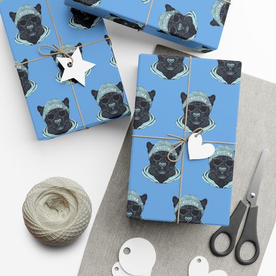 Gift Wrap Papers, Carolina Panthers Gift Wrap for Football Fans - Wrapping Paper, Team Gift Wrap, Sports Gift Wrap, football Gift Wrap, Game Day