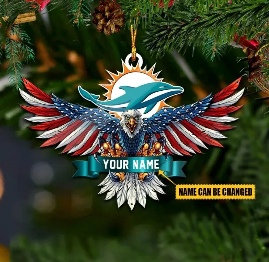 Discover Personalized Miami Football Team Dolphinss Christmas Ornament Gift Decor
