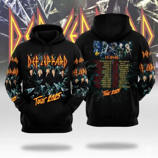 Def Leppard Tour 2025 Hoodie men Unisex AOP