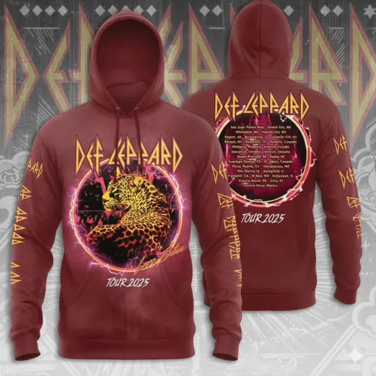 Def Leppard Tour 2025 Unisex Hoodie