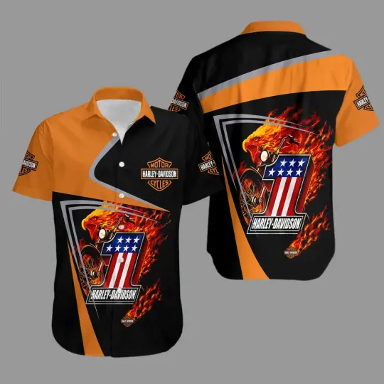 Discover Harley Racing Davidson Casual Button Down Shirt