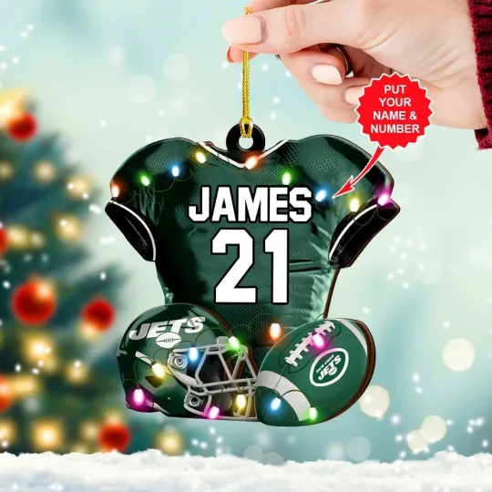 Discover Personalized New York Football Team Jetss Christmas Ornament Gift Decor