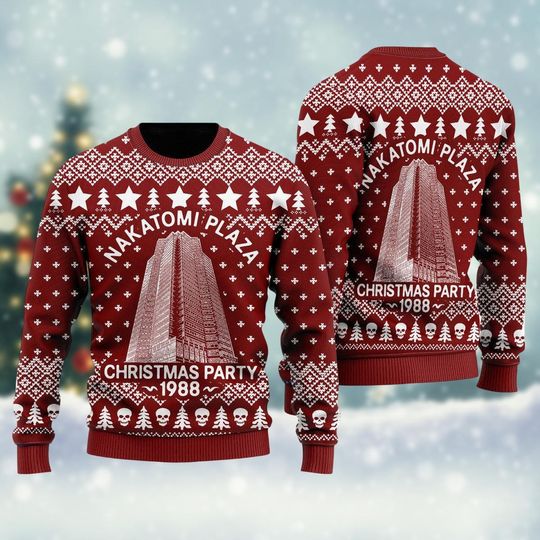Discover Nakatomi Plaza Die Hard Ugly Christmas Sweater Xmas Movie Sweater, John McClane Sweater for Men Women Kids