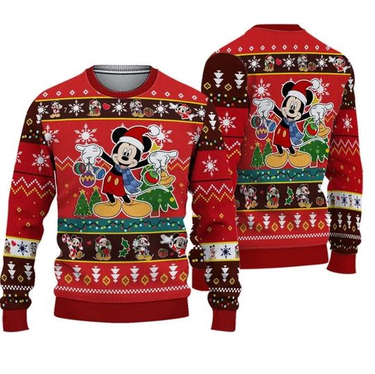 Discover Mickey Mouse Cartoon Movie Ugly Christmas Sweater Unisex Holiday Gift