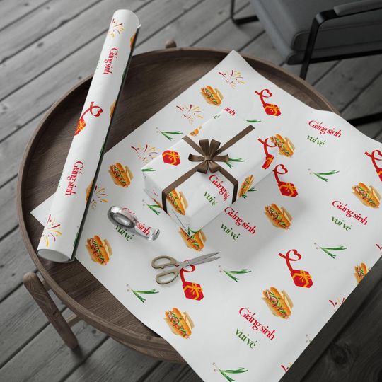 Discover Banh Mi Christmas Wrapping Paper - Vietnamese Culture Gift Wrap