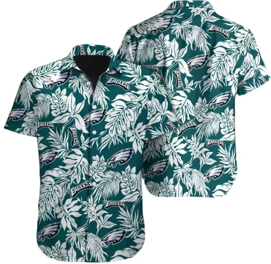 Discover Philadelphia team Eagle hawaiian shirt, retro team apparel, philly shirt