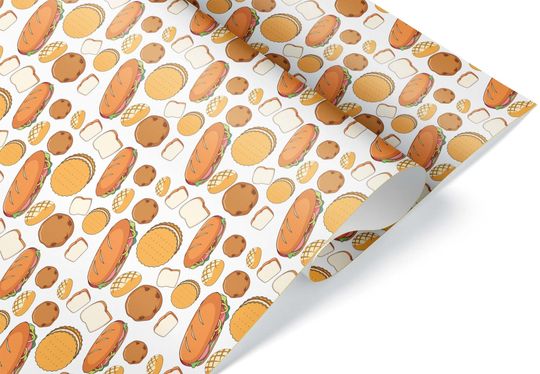 Discover Bread Lover Gift Wrap, Food Enthusiast Wrapping Paper, Foodie Birthday Baker Theme Party Decorations