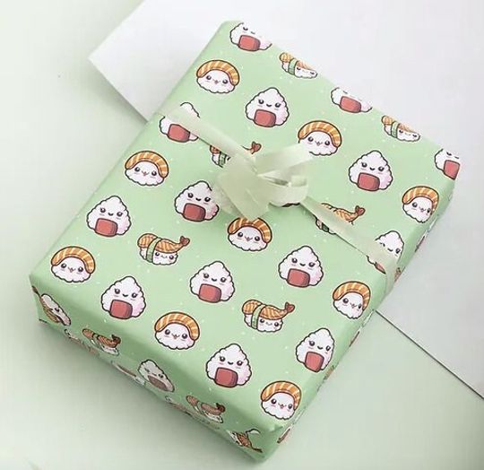 Discover Sushi Kawaii Wrapping Paper: Luxury Gift Wrap Sheets