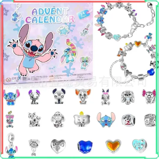 Discover 2025 New Stitch Christmas Advent Calendar 24 Days Xmas Countdown Jewelry Making Kit For Kids Halloween Gift Idea Christmas Gifts