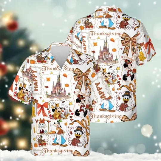 Discover Disney Mickey And Friends Thanksgiving Hawaiian Shirt