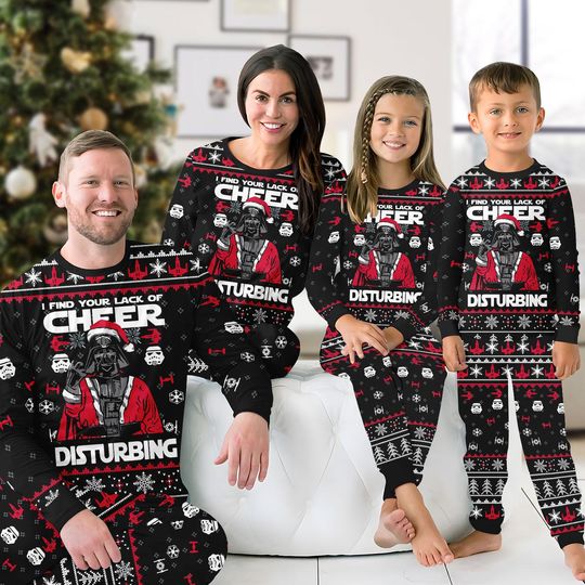 Discover Santa Darth Vader Christmas Pajamas, Star Wars Matching Pajamas, I Find Your Lack of Cheer Shirt, Disney Movie Pajamas Pants, Xmas Gift