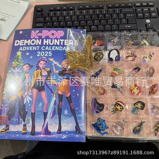 Discover New Christmas Kpop Demon Hunting 24pc Advent Calendar Surprise Blind Boxes For Halloween Mystery Box Gifts Toys