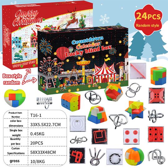 Discover Christmas Fidget Blocks Toy Advent Calendar 2025 New Year Countdown Adult Children Puzzle Gift Blind Box Festival  Accessories