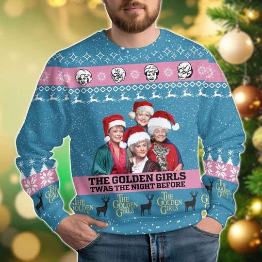 Discover Stay Golden Christmas Ugly Sweater, Vintage Tv Sitcom Christmas Sweater, Women Sweater, Family Ugly Christmas Sweater, Gift For Fans