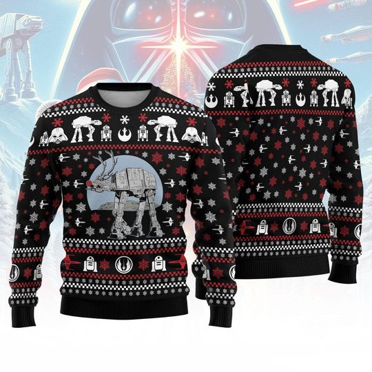 Discover Star Wars AT-AT Sweater, Star Wars Ugly Christmas Sweater, Disney Movie Holiday Sweater, Sci-fi Christmas Gift For Women Men Kid Family