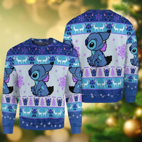 Discover Stitch Christmas Sweater, Disney Ugly Xmas Sweater, Cartoon Movie Sweater, Stitch Holiday Sweater, Lilo And Stitch Gift, Family Sweater