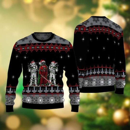 Discover Star Wars Ugly Christmas Sweater, Darth Vader Stormtrooper Santa Holiday Sweater Men Women Kid, Disneyland Xmas Shirt, Xmas Gift Idea
