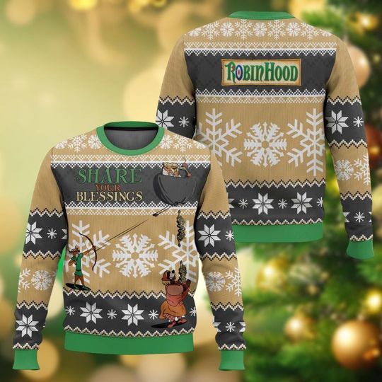 Discover Disney Robin Hood Christmas Sweater, Disney Xmas Sweater Gift For Her Him, Family Trip Sweater, Disneyland Shirt, Xmas Party For Kids