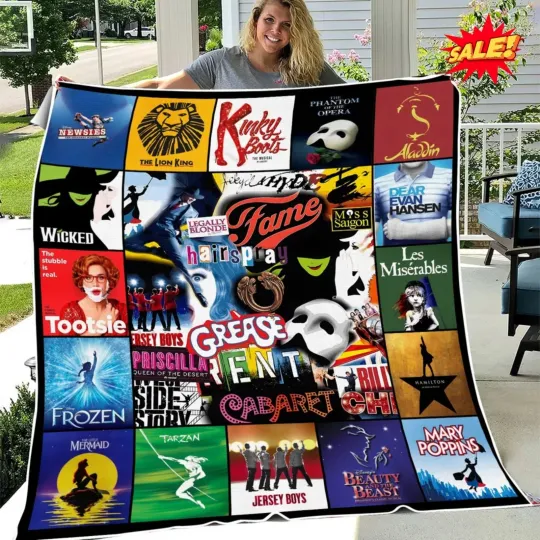 Discover Broadway Musicals Blanket, Broadway theatre Blanket