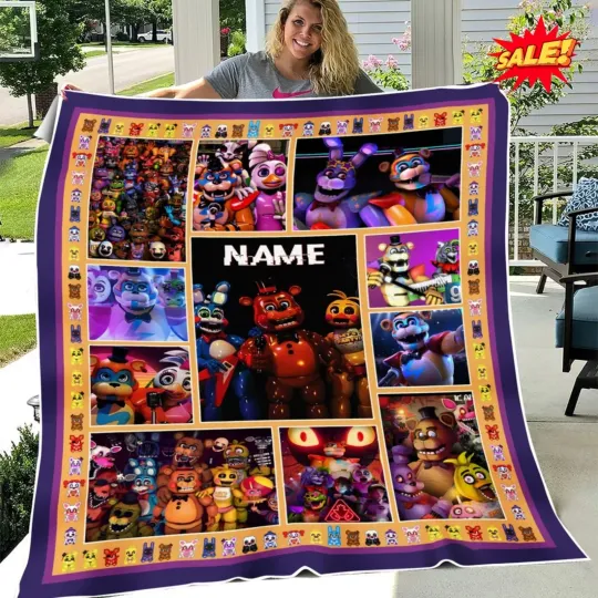 Personalized Five Nights at Freddy's Blanket