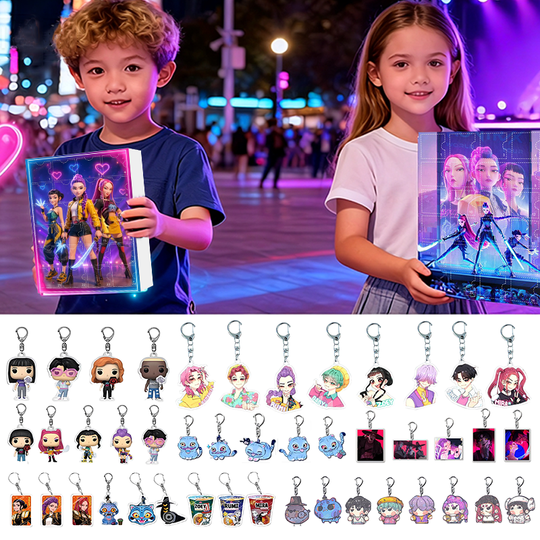 Kpop Demon Hunters Advent Calendar 24 Days Christmas Countdown Advent Calendar Blind Box Acrylic Keychain Pendants for Kids Gift