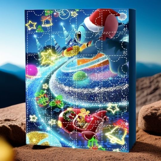 Discover 2025  Mickey Stitch Christmas Advent Calendar 24 Christmas Countdown Box Gift Ornament Pvc Figure Doll Toys Kid Collection Gifts