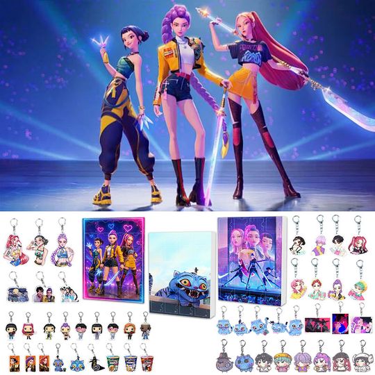 Discover Kpop Demon Hunters Advent Calendar Box Kpop Demon Hunters Keychain Group Blind Box Christmas Countdown Calendar Gift 24 Days