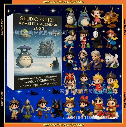 3D Classic Studio Ghibli Anime Christmas Advent Calendar Action Figure Figurene Items Animation Derivatives Cosplay Accessories
