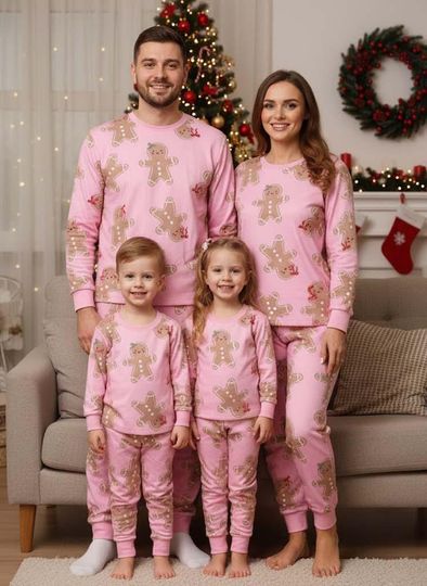 Gingerbread Christmas Pajamas Set for Adults and Family