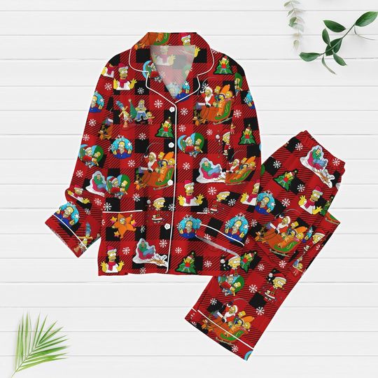 Bart Simpsons Christmas Pajamas Set, Homer Simpson Pajamas Family, Cartoon Movie Pajamas For Party, Christmas Womens Pajamas, Xmas Gift