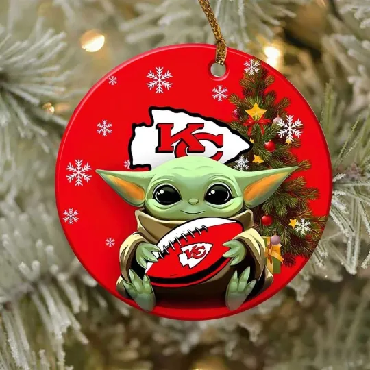 Discover Kansas City Football Chiefss Team Christmas Ceramic Ornament Gift