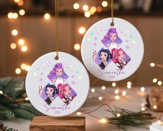 Discover Personalized KPOP Huntr!x Ornament – Custom Name Dem0n Hun.ters Keepsake