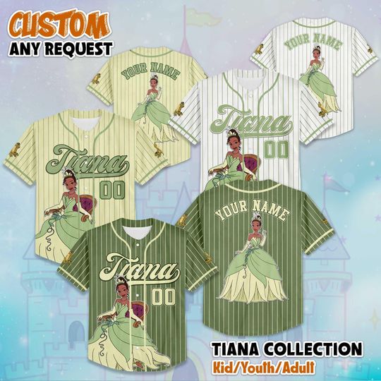 Discover Custom Tiana The Princess and the Frog Baseball Jersey, Disney Tiana Princess Jersey Shirt, Birthday Gift, Disney Baseball Fan Lover Gift