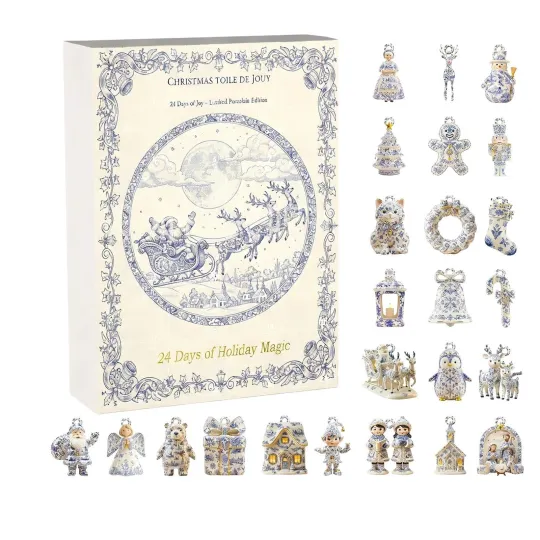 Discover Christmas Advent Calendar 2d Acrylic Ornament 24 Days Porcelain Pattern Decor